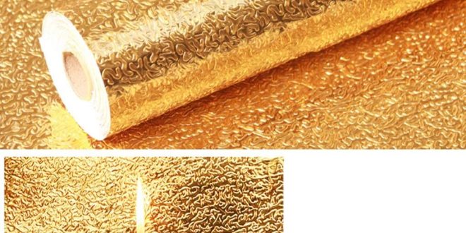 فویل کابینت طلایی 5 متری چسبی ضد آب و مقاوم در برابر حرارت